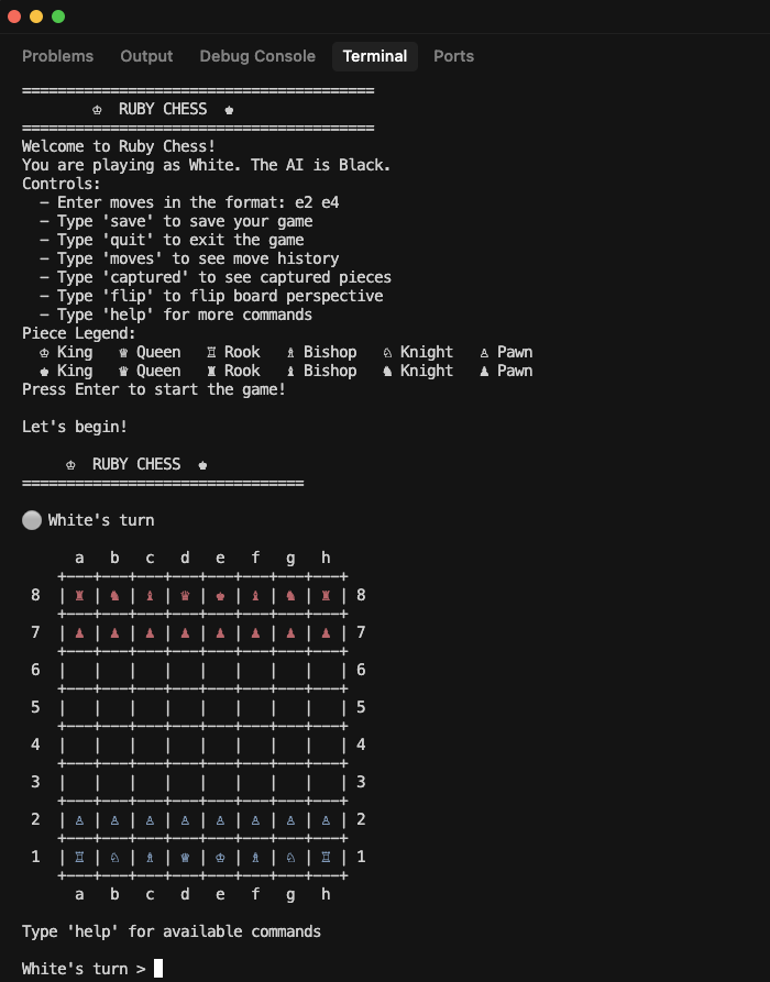 Ruby Chess Console Game